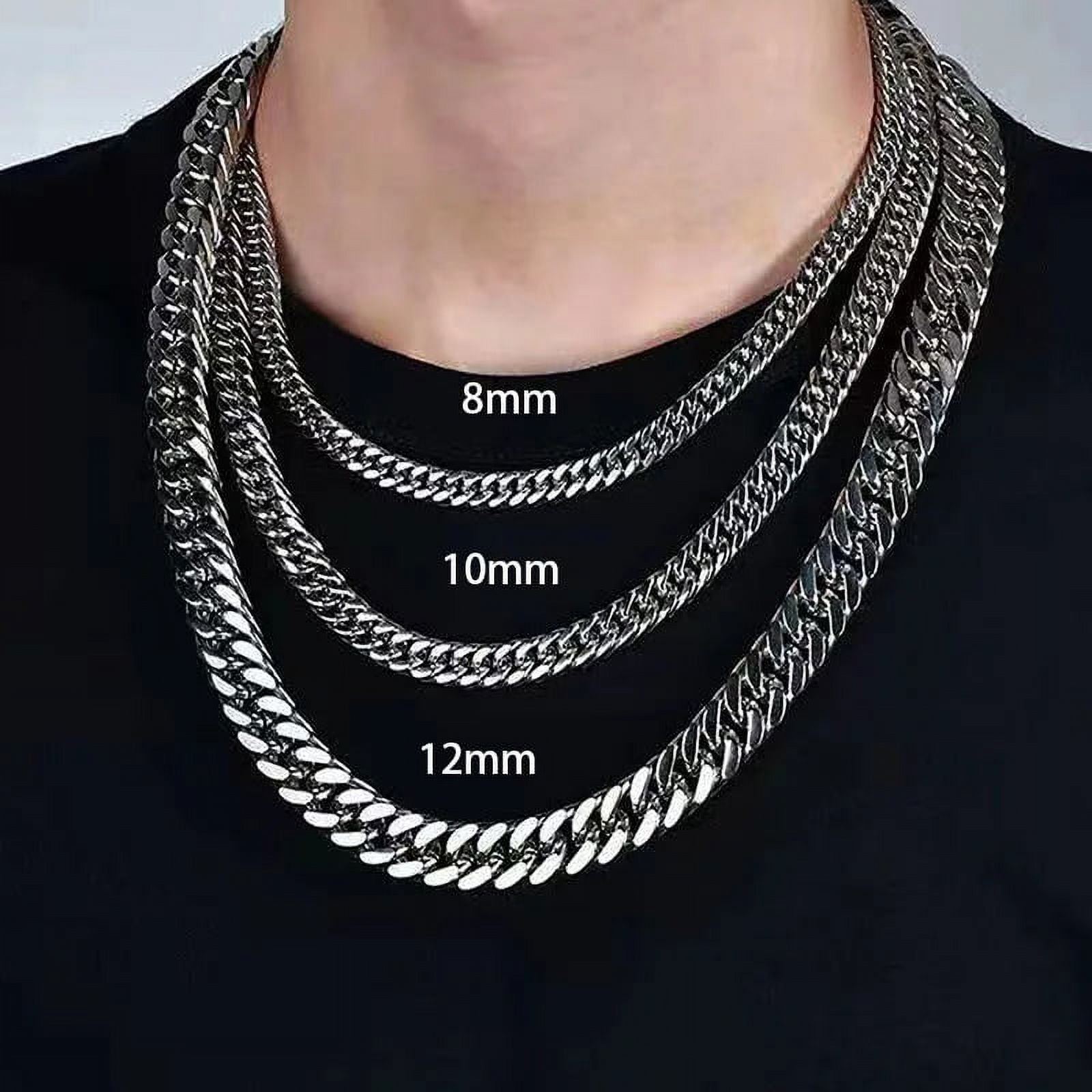 新品 K10 solid cubanchain avalanche 55cm Men's Dust Bubble Cuban Chain Heavy Silver Tone 16MM Wide 18
