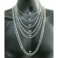 thumbnail image 1 of Stainless Steel Cuban Curb Chain Silver 16"-30" Men Choker Necklace 3/5/7/9/11mm, 1 of 9