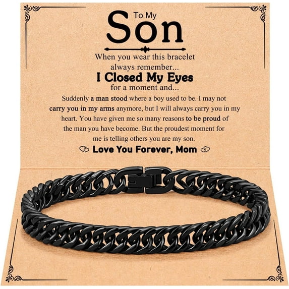 Stainless Steel Cuban Link Chain Bracelets for Men Teenage Teen Boys Gift ideas for Son Grandson Husband Boyfriend Brother Birthday Christmas Anniversary Valentines Day Graduation Gifts