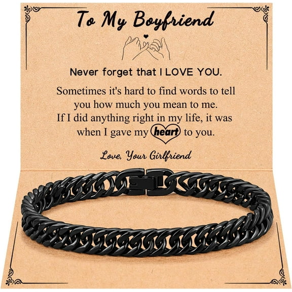 Stainless Steel Cuban Link Chain Bracelets for Men Teenage Teen Boys Gift ideas for Son Grandson Husband Boyfriend Brother Birthday Christmas Anniversary Valentines Day Graduation Gifts