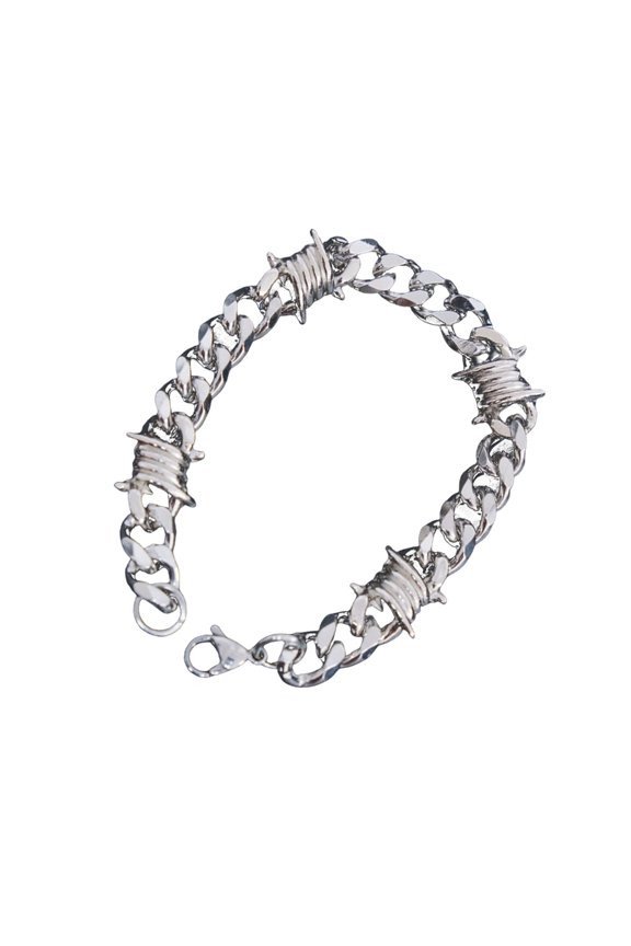 Stainless Steel Cuban Neck Chain Bracelet With Edgy Thorn Details Ideal For Trendsetters Seeking A Stylish Piece