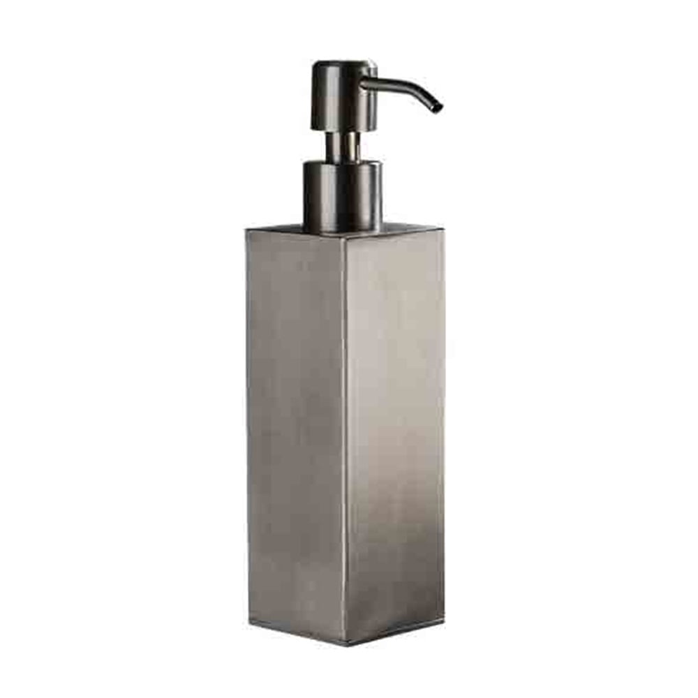 Stainless Steel Cubic Soap Dispenser Bathroom Squeeze Single Lotion Bottle Square Black/Silver
