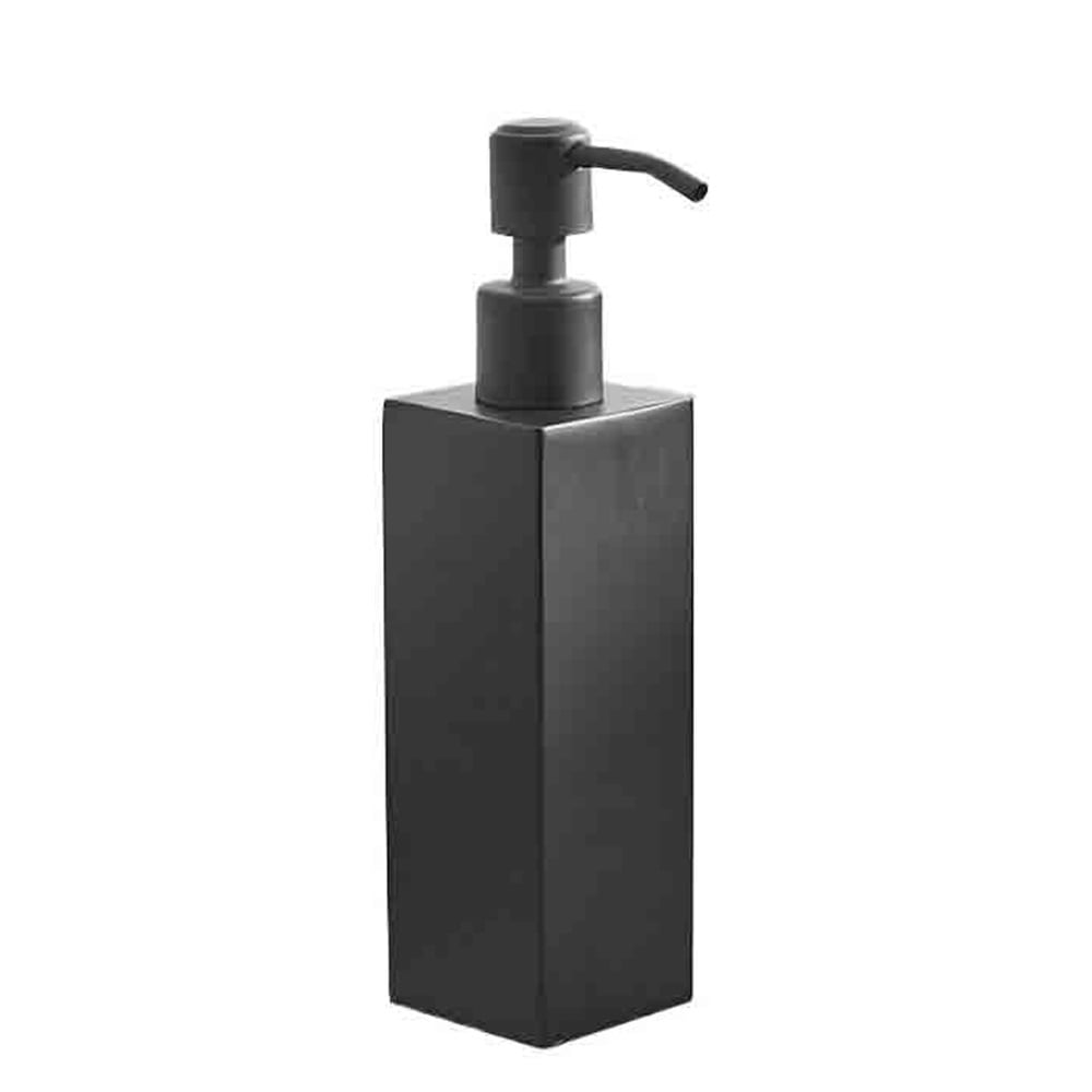 Stainless Steel Cubic Soap Dispenser Bathroom Squeeze Single Lotion Bottle Square Black/Silver