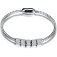 thumbnail image 1 of Stainless Steel Cubic Zircon Snake Chain Bangle Bracelet, 1 of 2