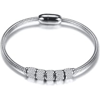 Stainless Steel Cubic Zircon Snake Chain Bangle Bracelet