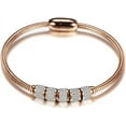thumbnail image 1 of Stainless Steel Cubic Zircon Snake Chain Bangle Bracelet, 1 of 5