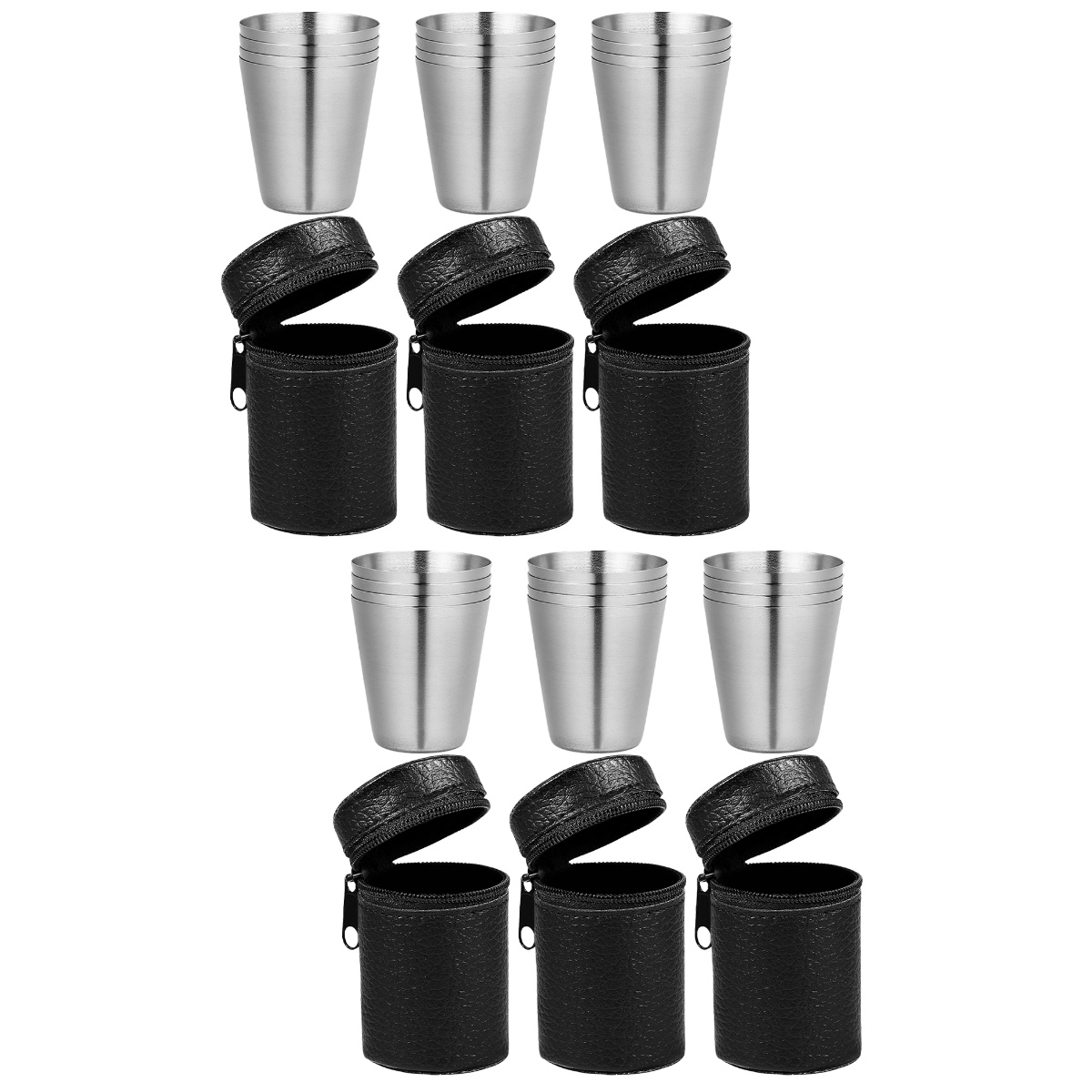 Stainless Steel Cup Martini 6 Sets Wine Glass Carry Glasses for Picnic