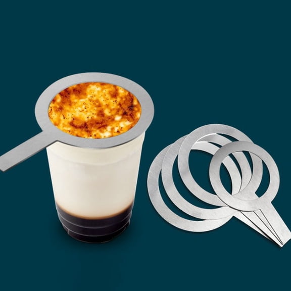Stainless Steel Cup Milk Rim Ring Tea Gasket Coffee Baking Cover Torch Covers 4 YIWEI