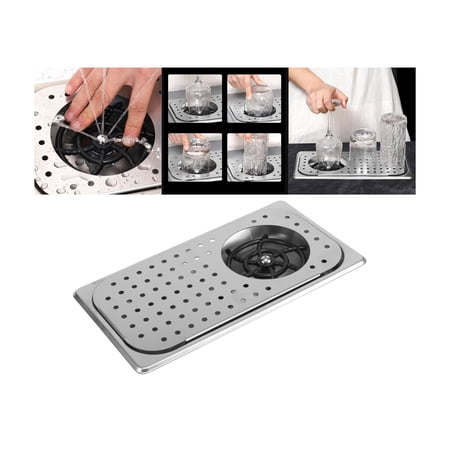Stainless Steel Cup Rinser Glassware Cleaner Automatic Glass Washer High Pressure Cup Rinser Automatic Flushing Device Attachment for Home Argent M Round Hole