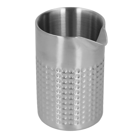 Stainless Steel Cups Metal Pint Cups Shatterproof Drinking Glasses Latte Art Cup Cocktail Mixing Cup Double Layer Mixing Cup for Kids or Adults Frosted Double Layer Grid Cup, Hammered Style