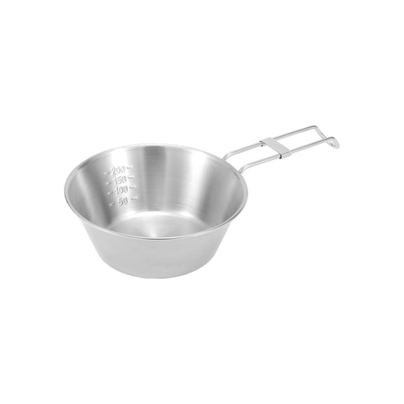 Stainless Steel Cups Outdoor Folding Cup with Scale Lines, Collapsible Stainless Steel Camping Mug for Picnic Hiking Travel, Portable Wide Mouth Cup