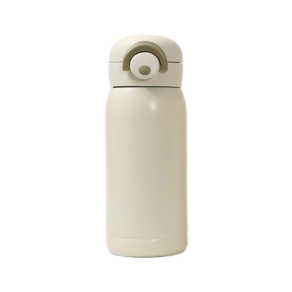 Stainless Steel Cups with Lid Double-Layer Vacuum Insulated Portable Bouncing Design Hot Drink Cups with Lids for Students, Office, Travel