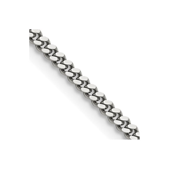 Stainless Steel Curb Chain Styles Necklace Chisel Polished 3 mm 20 inch
