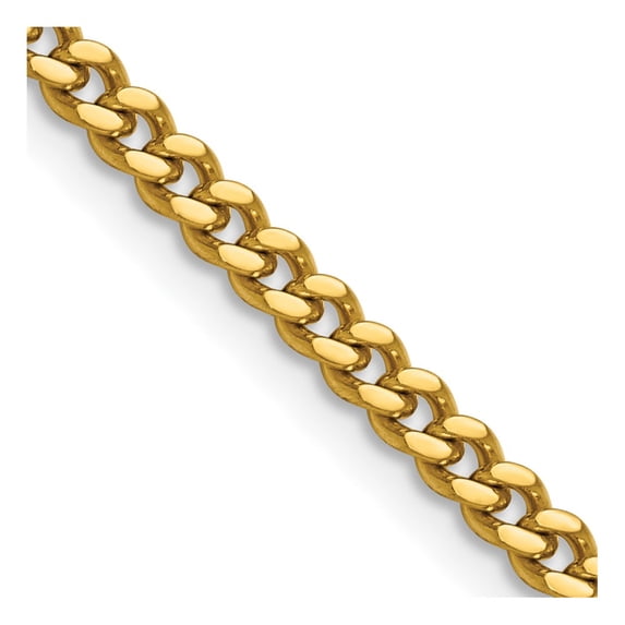 Stainless Steel Curb Chain Styles Necklace Chisel Polished Yellow IP-plated 4 mm 22 inch