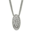thumbnail image 1 of Stainless Steel Curb Necklace with Pendants Chain Polished Crystal Oval 20 inch, 1 of 3