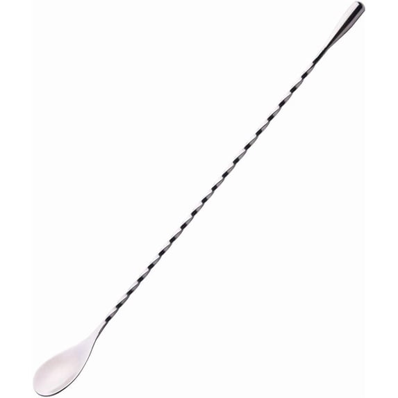 Stainless Steel Curvy Design Bar/Cocktail Spoons, Ice Cream Spoon, Mixing Spoon Bar Set Spoons (Approx. 12 Inches), Pack of 6 (Dishwasher Safe)