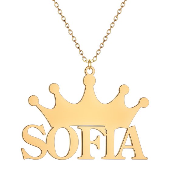 Stainless Steel Custom Name Necklaces Letter Queen Crown Delicate Pendants Choker Chains Choker For Women Jewelry Wedding