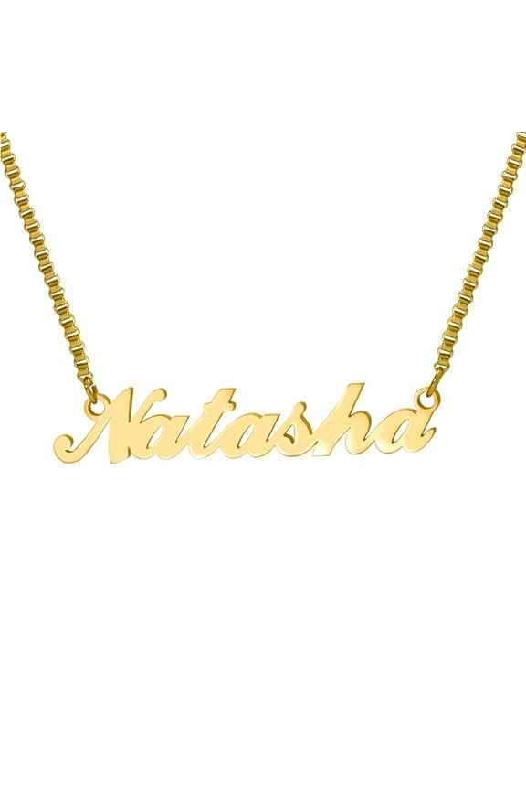 Stainless Steel Custom Name Necklaces Personalized Box Chain Necklace Handmade Nameplate Pendant Necklaces for Men Women