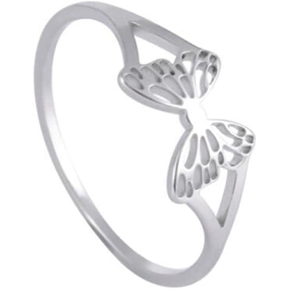 Stainless Steel Cute Dainty Butterfly Style Birthday Christmas Promise Statement Ring