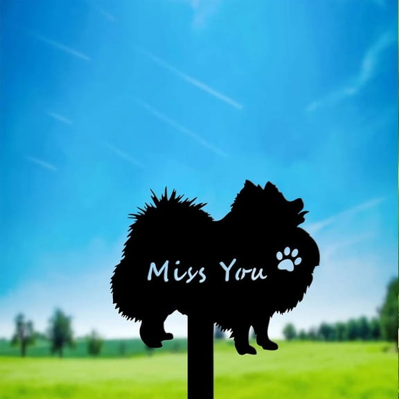 Stainless Steel Cute Metal Pet Garden Statues Lovely Dog Metal Artwork Stylish Heart Cut Out Metal Art Lawn Outdoor Decor, Memorial Gift for Lover Dog