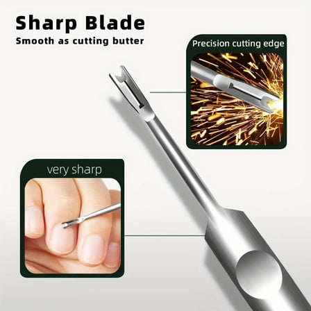Stainless Steel Cuticle Trimmer Nail Clipper Manicure Pedicure Tool Dead Skin Remover Fork Pusher for Precise Grooming