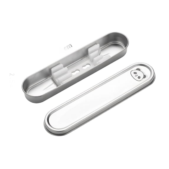 Stainless Steel Cutlery Box, Portable Silverware Storage Container for Travel, Spoon and Chopstick Holder for Lunch Bags 9x2 Inch