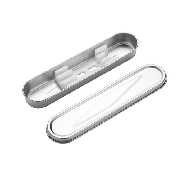 Stainless Steel Cutlery Box, Portable Silverware Storage Container for Travel, Spoon and Chopstick Holder for Lunch Bags 9x2 Inch