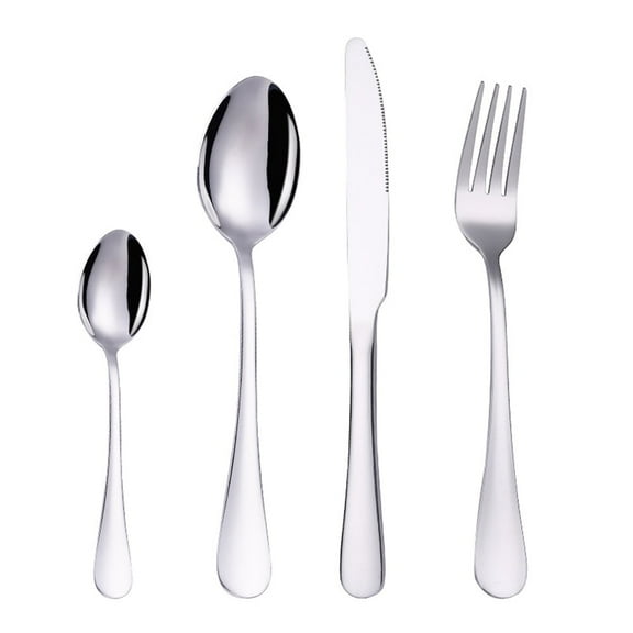 QZS Stainless Steel Cutlery Set,Premium Mirror Polished Flatware Set,Upgraded Silverware Kit,Include Knife,Spoon,Fork,Modern Mirror Polished Design,for Home Kitchen Restaurant Party 4Pack