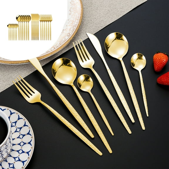 Stainless Steel Cutlery Set Steak Knife Fork and Spoon Kitchen Utensils Non-Stick and Dishwasher Safe for Easy Cleaning for Professional Chefs and Home Kitchens Akmoler