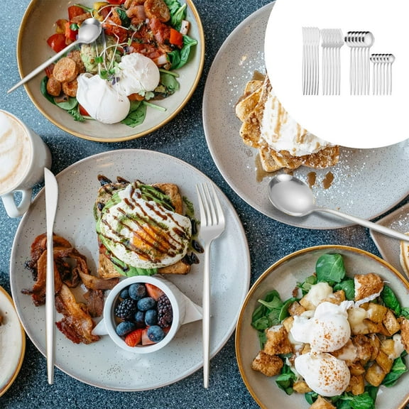 Stainless Steel Cutlery Set, Western Steak Knives, Complete Utensils, Storage Case, Home Dining, Entertaining, Everyday Use, Kitchen Essentials Akmoler | Silver