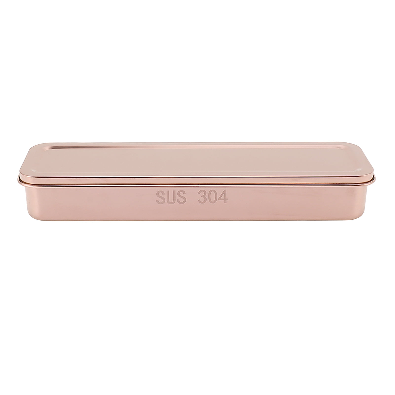 Stainless Steel Cutlery Tray Holder with Lid Drainer, Rose Gold
