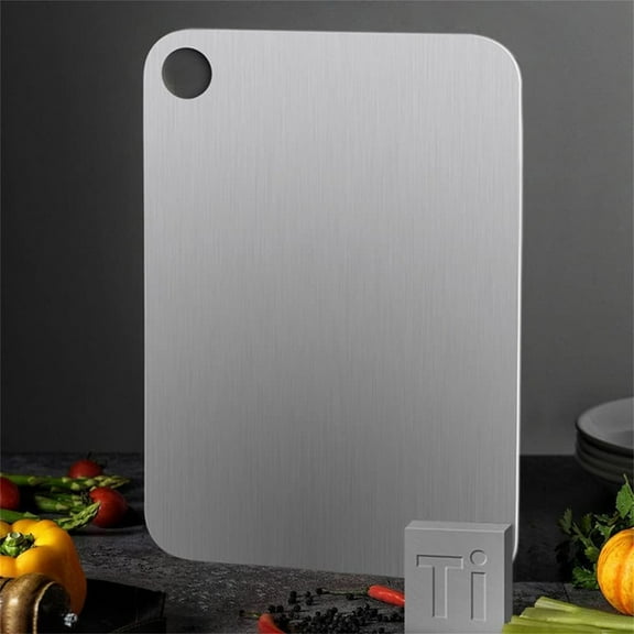 Stainless Steel Cutting Board 11.8 x 7.9, Double Sided Metal Chopping Board for Kitchen, Thick Non Porous Easy Clean Surface for Meat Vegetables and Dough