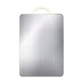 thumbnail image 1 of Stainless Steel Cutting Board, 304 Food-grade Chopping Board, Dishwasher Safe, Double-sided Dual-use, for Meat, Fruit, and Vegetables, Be Hung Design, Silver, by FAJHHA, 1 of 8