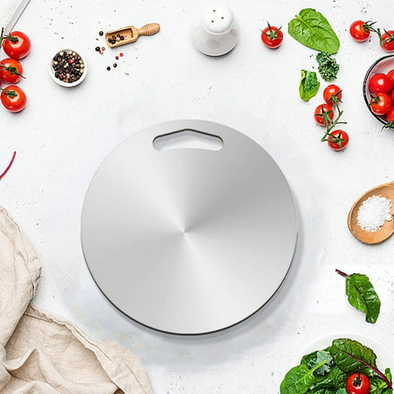 Stainless Steel Cutting Board - Circular Thawing Board with Hanging Hole, Double-Sided Rust-Free Kitchen Cutting Board for Meat, Fruits, Vegetables (20/25/30/35cm)