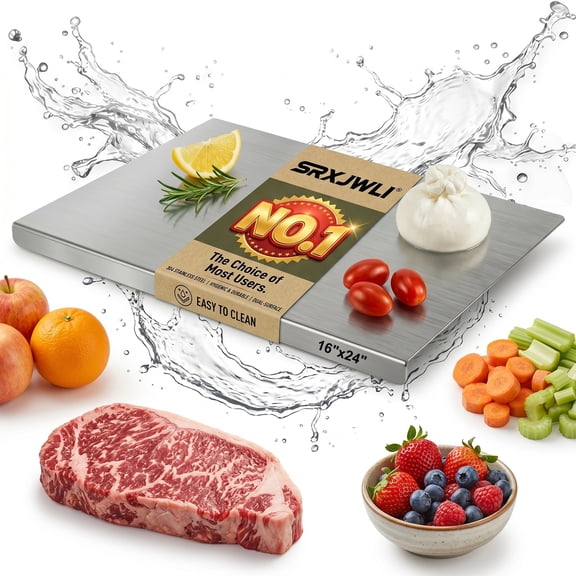 Stainless Steel Cutting Board Countertop with Lip Groove Edge Titanium Metal Cutting Boards for Kitchen 304 Chopping Large Food Prep Meat Bread Pastry Single Sided L-Shaped Non Slip