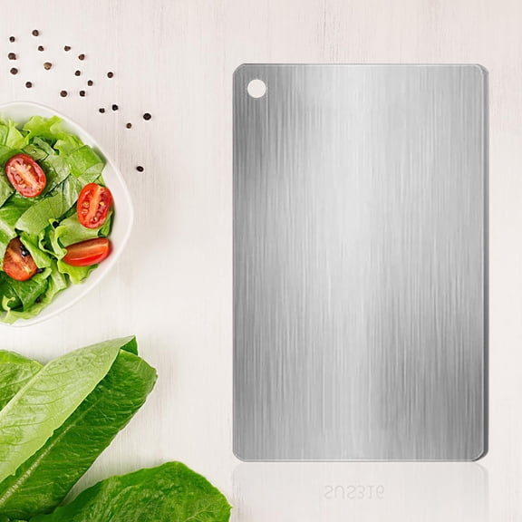 Stainless Steel Cutting Board - Double Sided Kitchen Board, Food Grade Rust-Proof Material, Dishwasher Safe & Easy Clean - JASKFLY