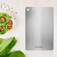 thumbnail image 1 of Stainless Steel Cutting Board Double-Sided Rust-Proof Kitchen Chopping Surface | Food-Grade Metal | Easy Clean Dishwasher Safe | Flat & Grooved Sides | Lightweight & Durable | Multi-Use | 1 Piece, 1 of 8