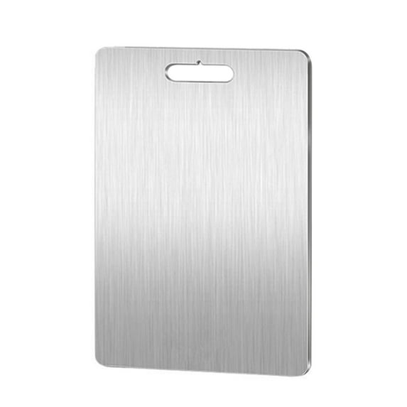 Stainless Steel Cutting Board with Juice Groove - Double-Sided Kneading Dough Board, Ergonomic Handle, Non-Stick Surface, Easy Clean, Multiple Sizes (5.9\"x9.8\" to 11.8\"x18.1\")