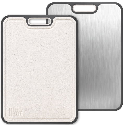 Stainless Steel Cutting Board Large, Double Sided Cutting Board for Kitchen, Non Toxic Chopping Board for Meat, Vegetables,Dishwasher Safe