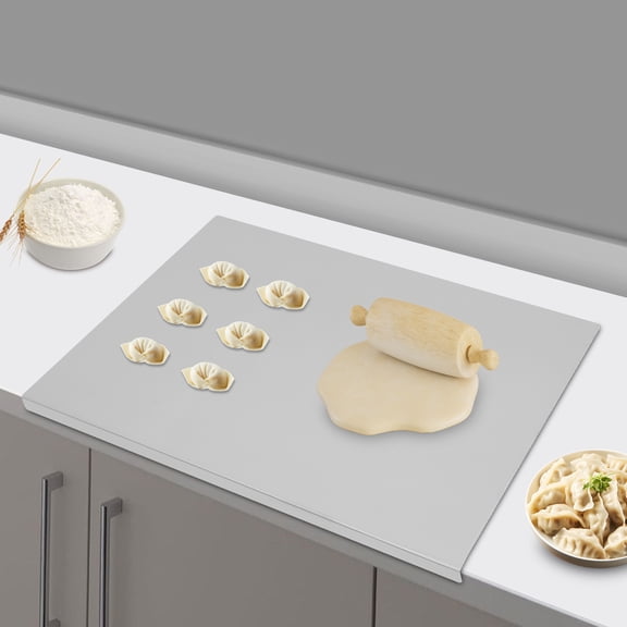 Stainless Steel Cutting Board Large, 23.6 x 19.6 Inch Pastry and Dough Board, 201 Steel with Folded Edge, Non-Slip, Odor Resistant, Rust Proof, Easy Clean, for Kitchen