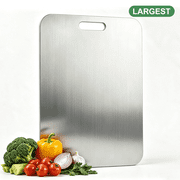 Wynra Stainless Steel Cutting Board, Large Cutting Board for Kitchen, Metal Food Prep Board for Meat, Vegetables and Fruit, 9.05" x 13.38"