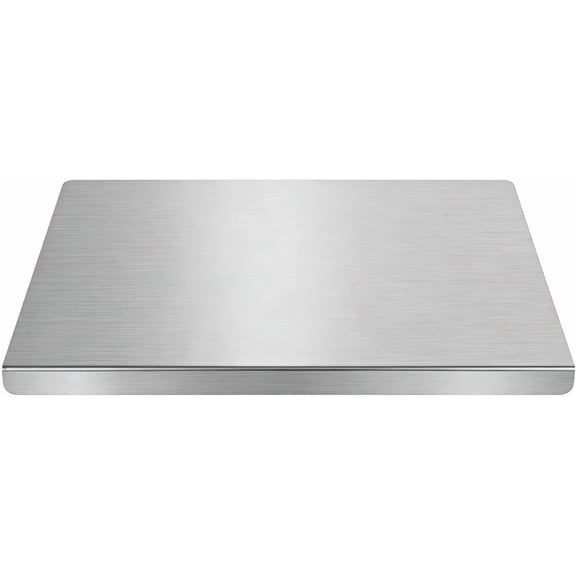 Stainless Steel Cutting Board with Lip for Kitchen L-Shaped, Metal Chopping Board with Counter Lip for Kitchen, Heavy Duty Double-Sided Surface for Meat Vegetables Fruit Dough, Dishwasher Safe