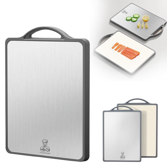 Stainless Steel Cutting Board for Kitchen,Durable and Hygienic for Food Preparation - Large Size