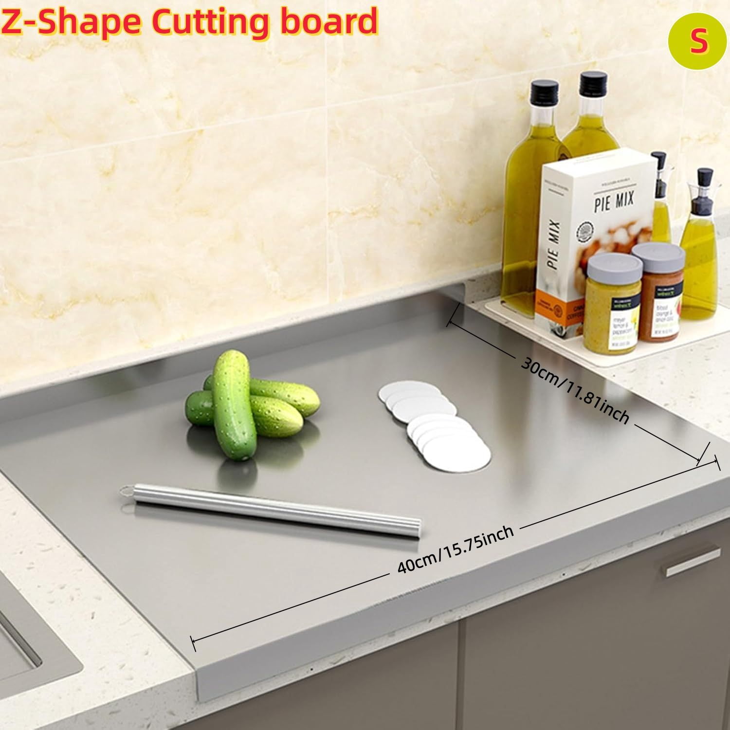 Stainless Steel Cutting Board for Kitchen, Large 304 Chopping Boards, Suitable for Meat Vegetables Bread and Baking, Kitchen Accessories