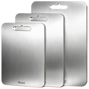 TINANA 3 PCS Stainless Steel Cutting Board for Kitchen (S+M+L), Durable, Hygienic and Dishwasher Safe