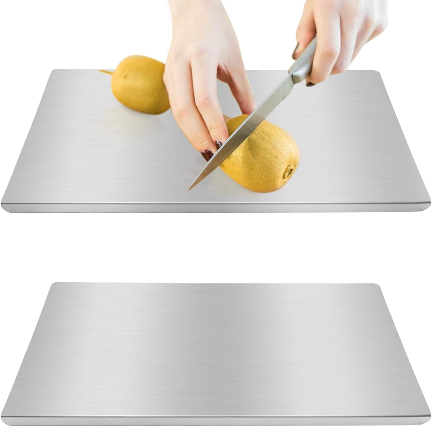 Stainless Steel Cutting Boards for Kitchen, Large Metal Cuttin-g Board with Counter Lip Cutting Board Over Sink for Meat,Fruits,Vegetables,Bread,Noodle,and Pizza(SIZE:30 * 40)
