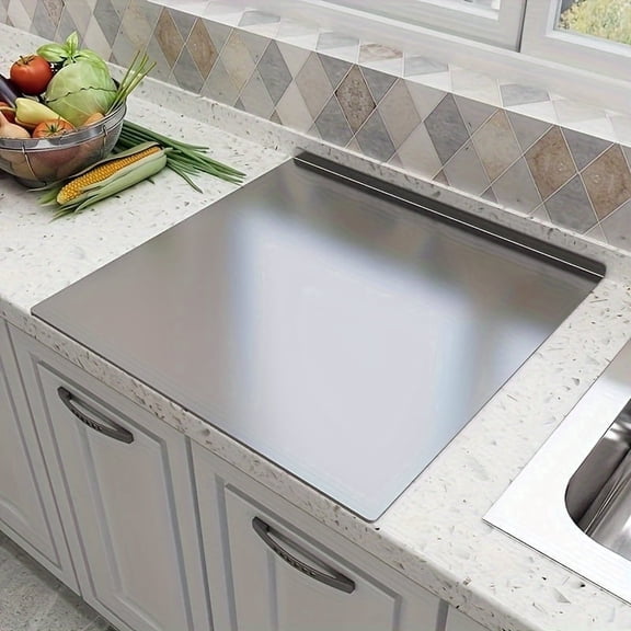 Stainless Steel Cutting Boards Large-sized Baking Cutting Boards for Kitchen, Suitable for Meat, Fruits, Vegetables, Bread(19.69 x 15.75 in)