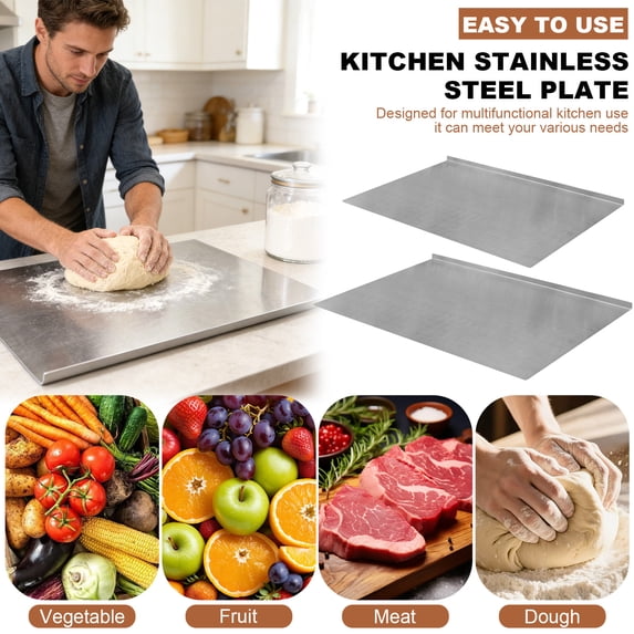 Stainless Steel Cutting Boards for The Kitchen, Suitable for Meat, Fruits, Vegetables, Bread, and Baking Large-sized Cutting Boards (19.69 x 15.7 in)