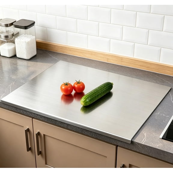 Stainless Steel Cutting Boards with Counter Lip for Kitchen- Large L Shaped Cutting Board