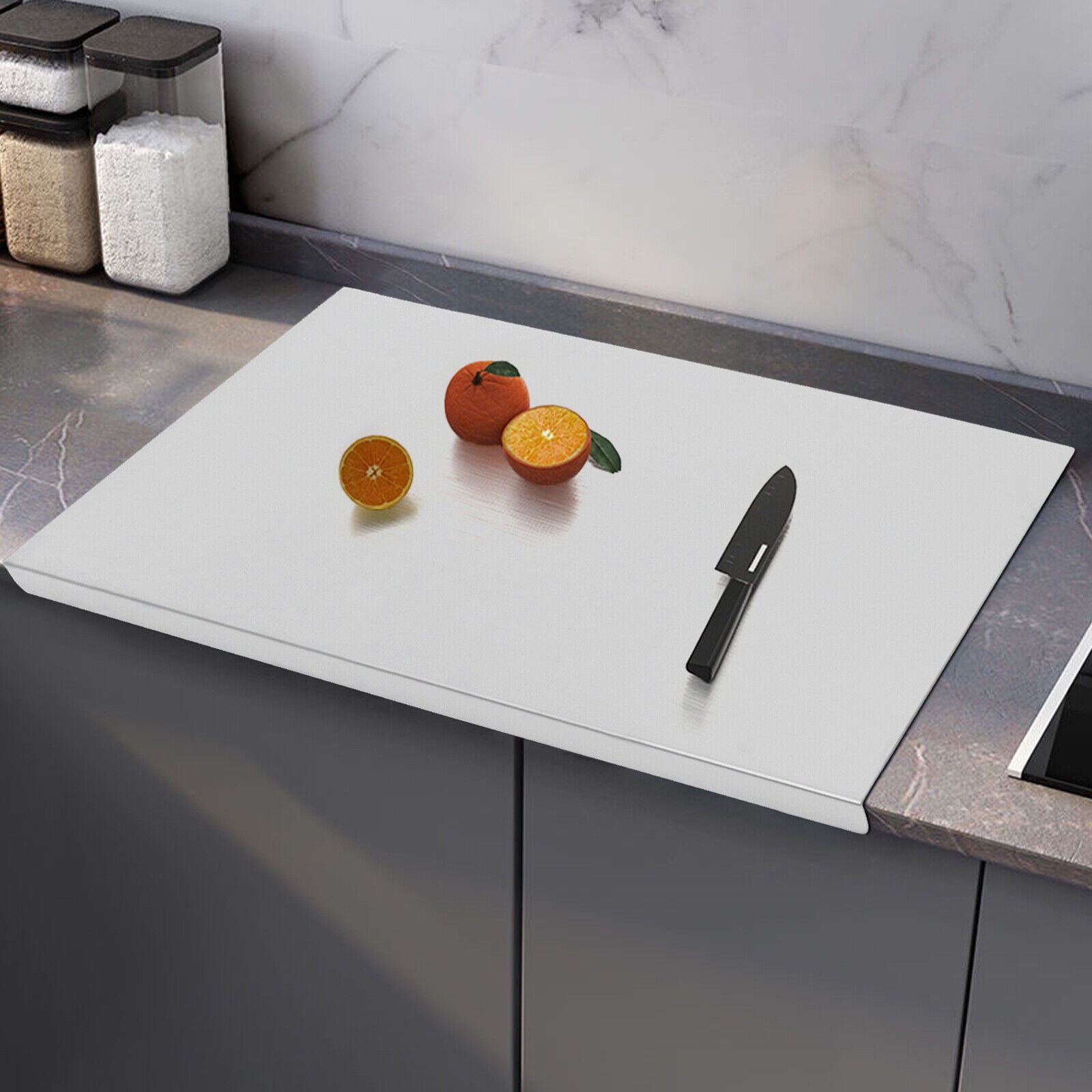 Cutting Boards Large Stainless Steel Cutting Chopping Boards Kneading Panel Worktop Protect for Kitchen Meat Vegetable Fruit Fish Cheese Bread 23.6inch x 19.6inch x 0.5inch